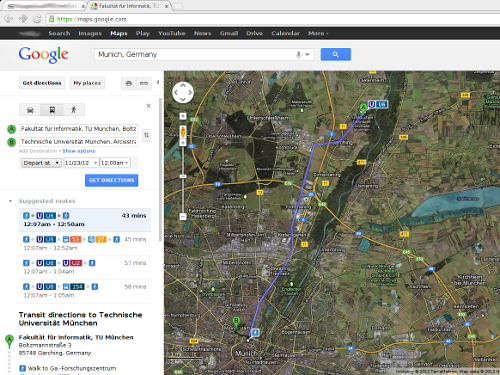 Public Transport in Munich now on Google Maps